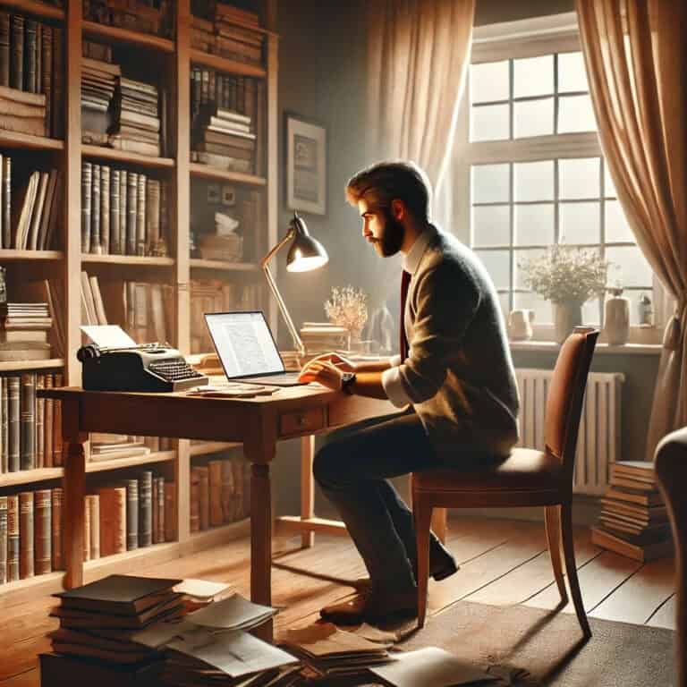 Author using first principles while working on a laptop